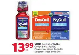 Rexall VICKS DayQuil or NyQuil Cough & Flu Liquids, Powders or Liquid Capsules offer