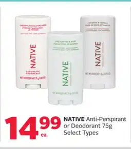 Rexall NATIVE Anti-Perspirant or Deodorant offer