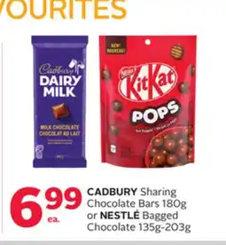 Rexall CADBURY Sharing Chocolate Bars 180g or NESTLÉ Bagged Chocolate 135g-203g offer