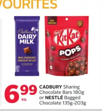 Rexall CADBURY Sharing Chocolate Bars 180g or NESTLÉ Bagged Chocolate 135g-203g offer