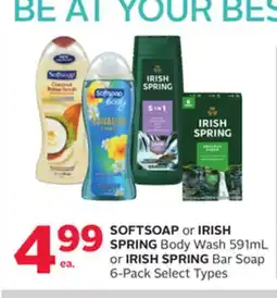 Rexall SOFTSOAP or IRISH SPRING Body Wash 591mL or IRISH SPRING Bar Soap 6-Pack offer