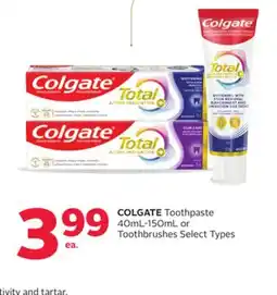 Rexall COLGATE Toothpaste offer