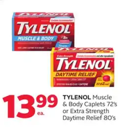 Rexall TYLENOL Muscle & Body Caplets 72's or Extra Strength Daytime Relief 80's offer