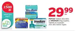 Rexall PEPCID Tablets 50's-60's or IMODIUM 2mg Caplets, Tablets or Capsules 20's-36's offer
