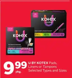 Rexall U BY KOTEX Pads, Liners or Tampons offer