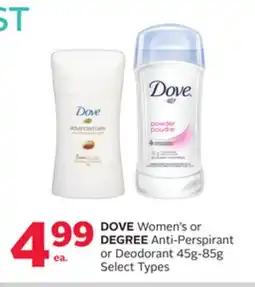Rexall DOVE Women's or DEGREE Anti-Perspirant or Deodorant offer
