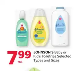 Rexall JOHNSON'S Baby or Kid's Toiletries offer