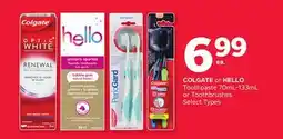 Rexall COLGATE or HELLO Toothpaste 70mL-133mL or Toothbrushes offer