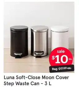 Kitchen Stuff Plus Luna Soft-Close Moon Cover Step Waste Can offer