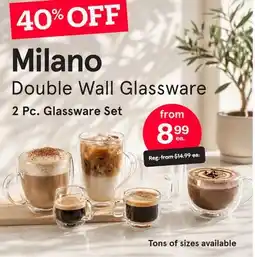 Kitchen Stuff Plus Milano Double Wall Glassware offer