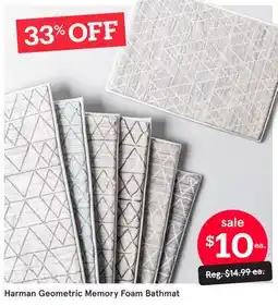Kitchen Stuff Plus Harman Geometric Memory Foam Bathmat offer