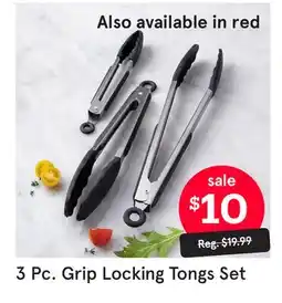 Kitchen Stuff Plus 3 Pc. Grip Locking Tongs Set offer
