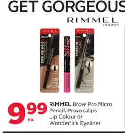Rexall RIMMEL Brow Pro Micro Pencil, Provocalips Lip Colour or Wonder'Ink Eyeliner offer