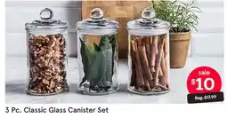 Kitchen Stuff Plus 3 Pc. Classic Glass Canister Set offer
