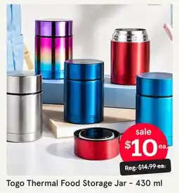 Kitchen Stuff Plus Togo Thermal Food Storage Jar offer
