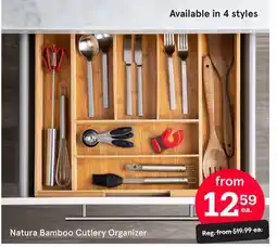 Kitchen Stuff Plus Natura Bamboo Cutlery Organizer offer