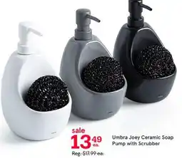 Kitchen Stuff Plus Umbra Joey Ceramic Soap Pump with Scrubber offer