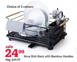 Kitchen Stuff Plus Nova Dish Rack with Bamboo Handles offer