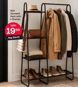 Kitchen Stuff Plus Noir Garment Rack with 4 Shelves offer