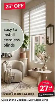 Kitchen Stuff Plus Olivia Stone Cordless Day/Night Blind offer