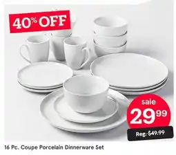Kitchen Stuff Plus 16 Pc. Coupe Porcelain Dinnerware Set offer