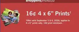 Shoppers Drug Mart 4 x 6 Prints‡ offer