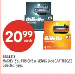Shoppers Drug Mart GILLETTE MACH3 (5's), FUSION5 or VENUS (4's) CARTRIDGES offer