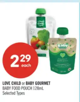 Shoppers Drug Mart LOVE CHILD or BABY GOURMET BABY FOOD POUCH offer