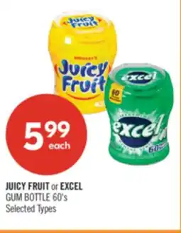 Shoppers Drug Mart JUICY FRUIT or EXCEL GUM BOTTLE offer