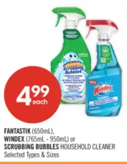 Shoppers Drug Mart FANTASTIK (650mL), WINDEX (765ml - 950mL) or SCRUBBING BUBBLES HOUSEHOLD CLEANER offer