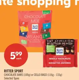 Shoppers Drug Mart RITTER SPORT CHOCOLATE BARS (100g) or CELLO BAGS (116g - 133g) offer