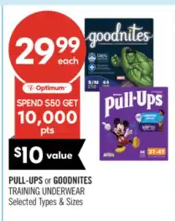 Shoppers Drug Mart PULL-UPS or GOODNITES TRAINING UNDERWEAR offer