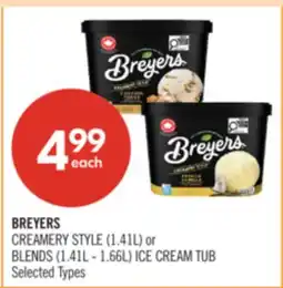 Shoppers Drug Mart BREYERS CREAMERY STYLE (1.41L) or BLENDS (1.41L - 1.66L) ICE CREAM TUB offer