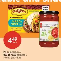 Shoppers Drug Mart PC SALSA (650mL) or OLD EL PASO DINNER KITS offer