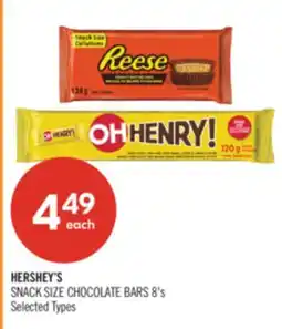 Shoppers Drug Mart HERSHEY'S SNACK SIZE CHOCOLATE BARS 8's offer