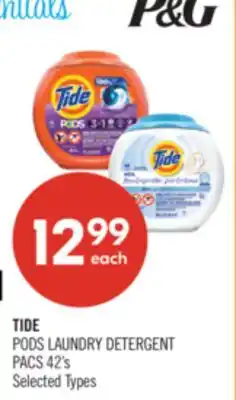 Shoppers Drug Mart TIDE PODS LAUNDRY DETERGENT PACS offer