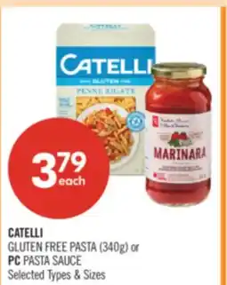 Shoppers Drug Mart CATELLI GLUTEN FREE PASTA (340g) or PC PASTA SAUCE offer