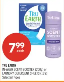 Shoppers Drug Mart TRU EARTH IN-WASH SCENT BOOSTER (200g) or LAUNDRY DETERGENT SHEETS (16's) offer