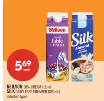 Shoppers Drug Mart NEILSON 18% CREAM (1L) or SILK DAIRY FREE CREAMER (890mL) offer