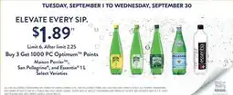 Shoppers Drug Mart Maison PerrierTM, San Pellegrino , and Essentia offer