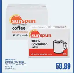 Wholesale Club SUNSPUN COFFEE POUCHES, 32-42'S offer