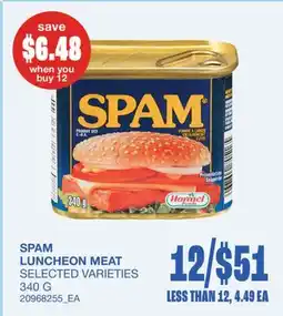 Wholesale Club SPAM LUNCHEON MEAT offer