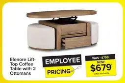 Leon's Elenore 52 Lift-Top Coffee Table With 2 Ottomans - Light Brown offer