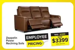 Leon's In Harmony - Zeppelin Power Reclining Sofa - Tan offer