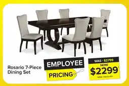 Leon's Rosario 7-Piece Extendable Dining Set - Cherry and Beige offer
