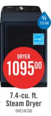 The Brick Samsung 7.4 Cu. Ft. Electric Dryer with Steam - Navy - DVE54CG7155DAC offer