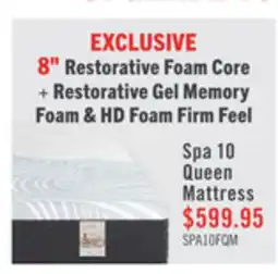 The Brick Springwall Spa 10 Firm Smooth Top Queen Mattress in a Box offer