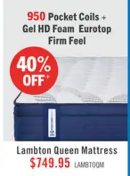The Brick Sealy Posturepedic 950 Series Lambton Eurotop Firm Queen Mattress offer