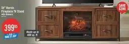 The Brick Harvin 54 Electric Fireplace TV Stand with Storage for TVs up to 60 – Brown Oak offer