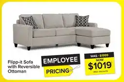Leon's Flipp-it Sofa with Reversible Chaise/Ottoman - Platinum offer